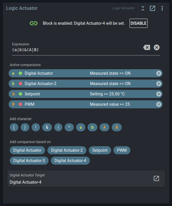 Logic Actuator Full mode